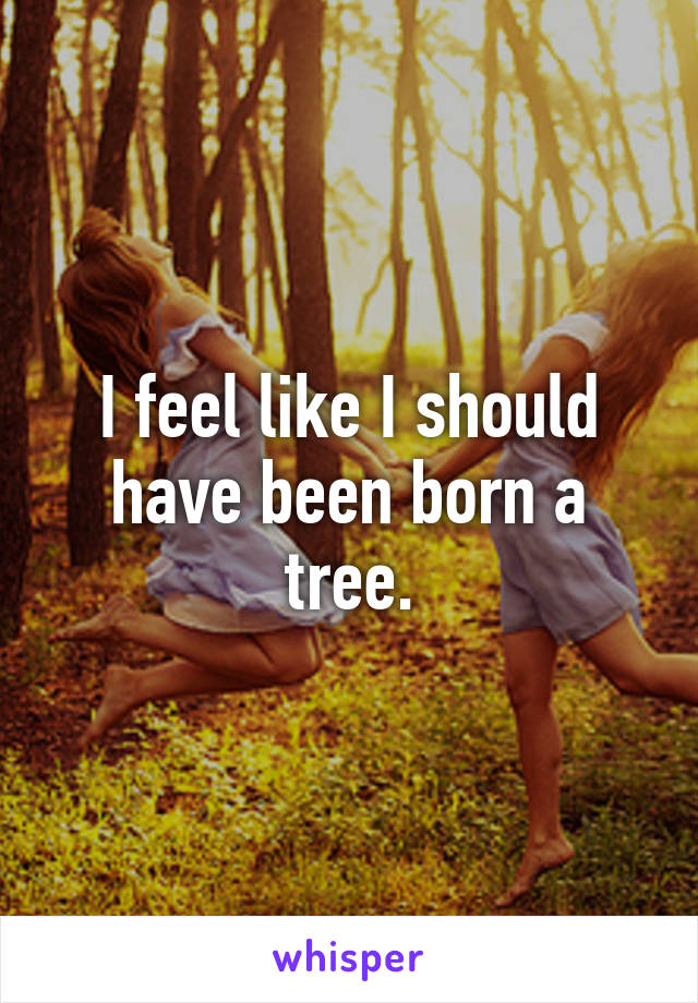 I feel like I should have been born a tree.