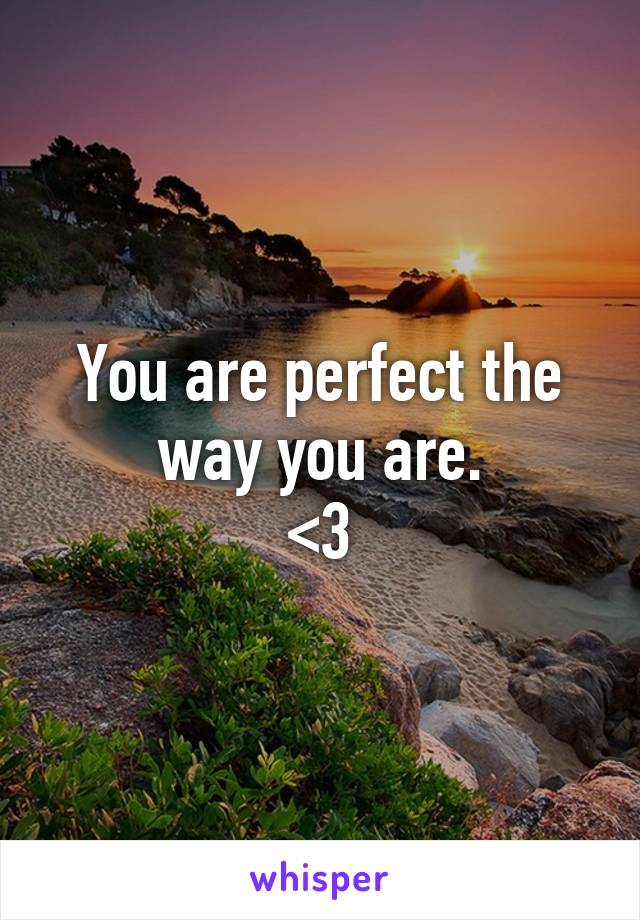 You are perfect the way you are.
<3