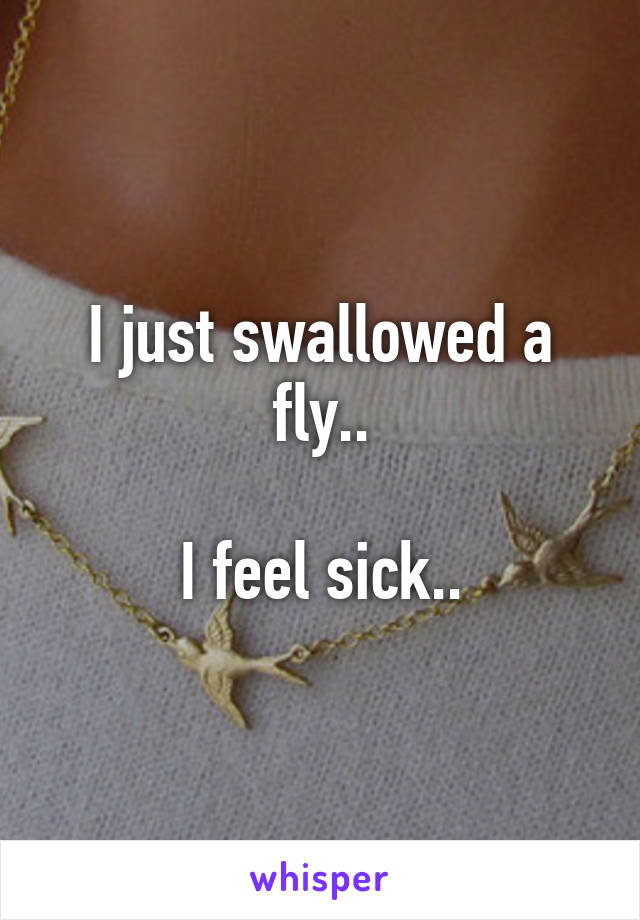 I just swallowed a fly..

I feel sick..