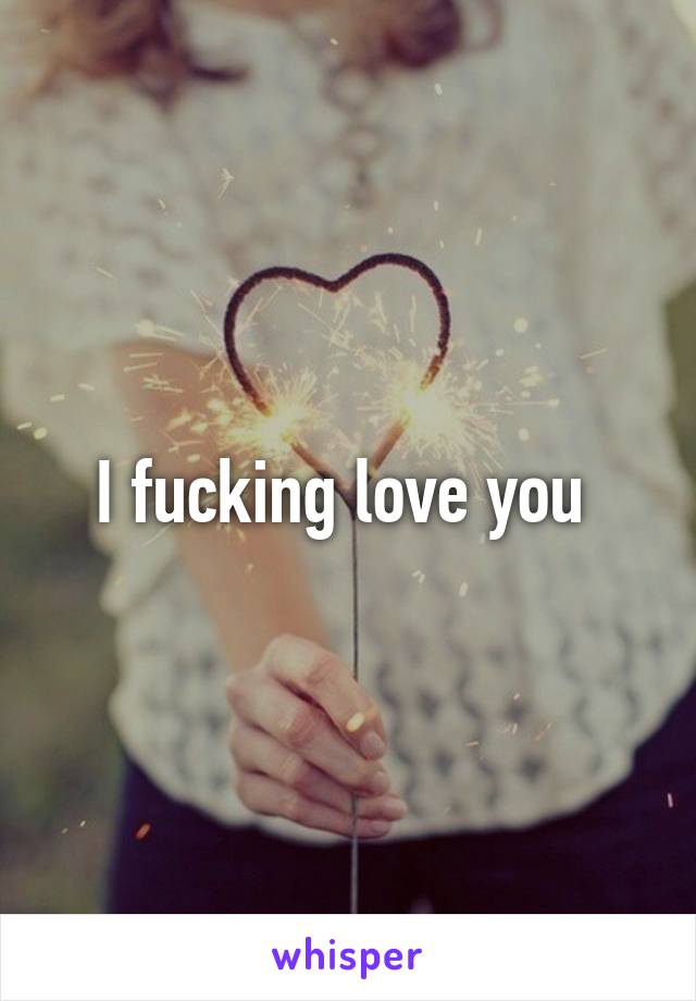 I fucking love you 