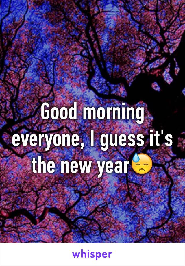 Good morning everyone, I guess it's the new year😓