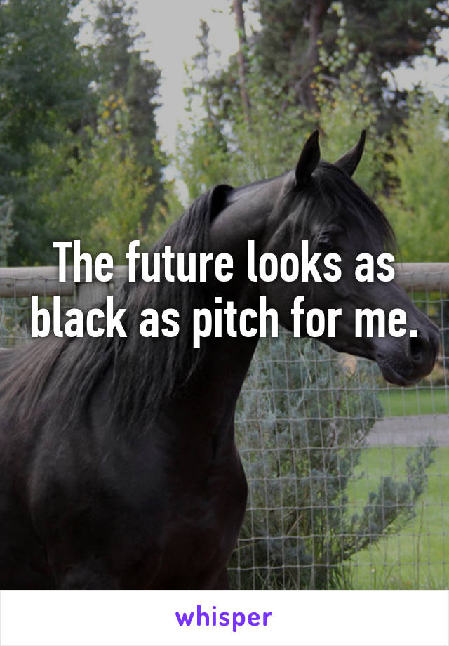 The future looks as black as pitch for me. 