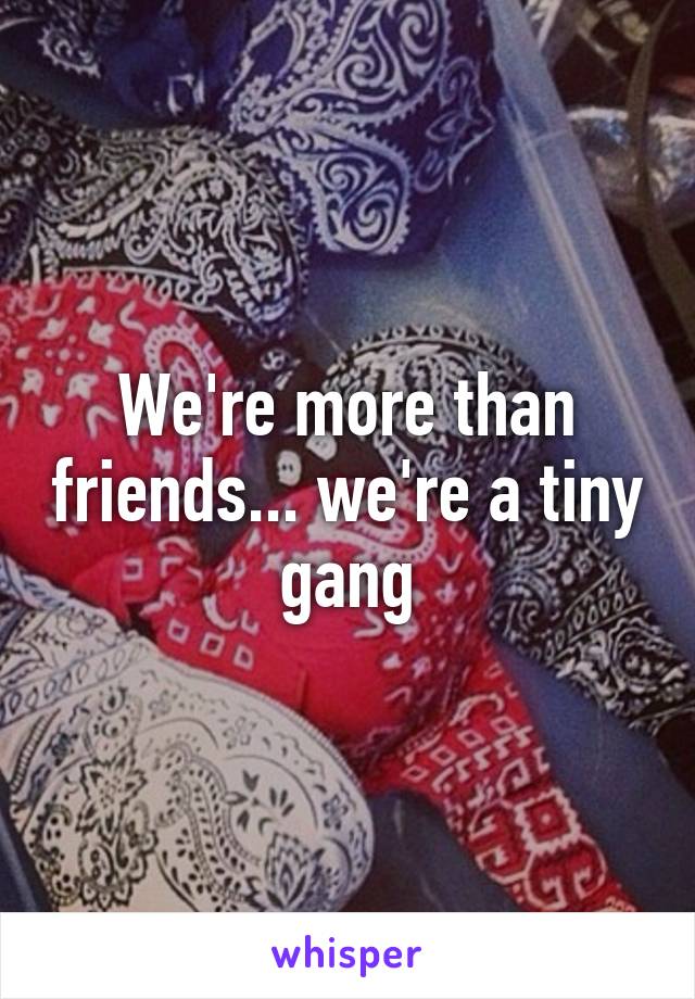 We're more than friends... we're a tiny gang