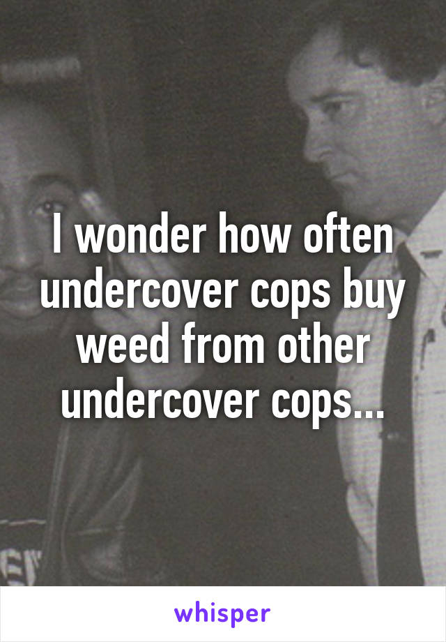 I wonder how often undercover cops buy weed from other undercover cops...