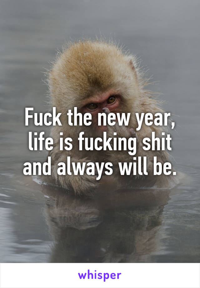 Fuck the new year, life is fucking shit and always will be.