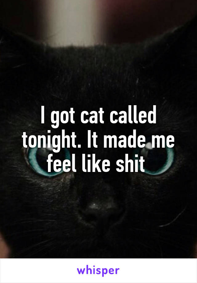 I got cat called tonight. It made me feel like shit 