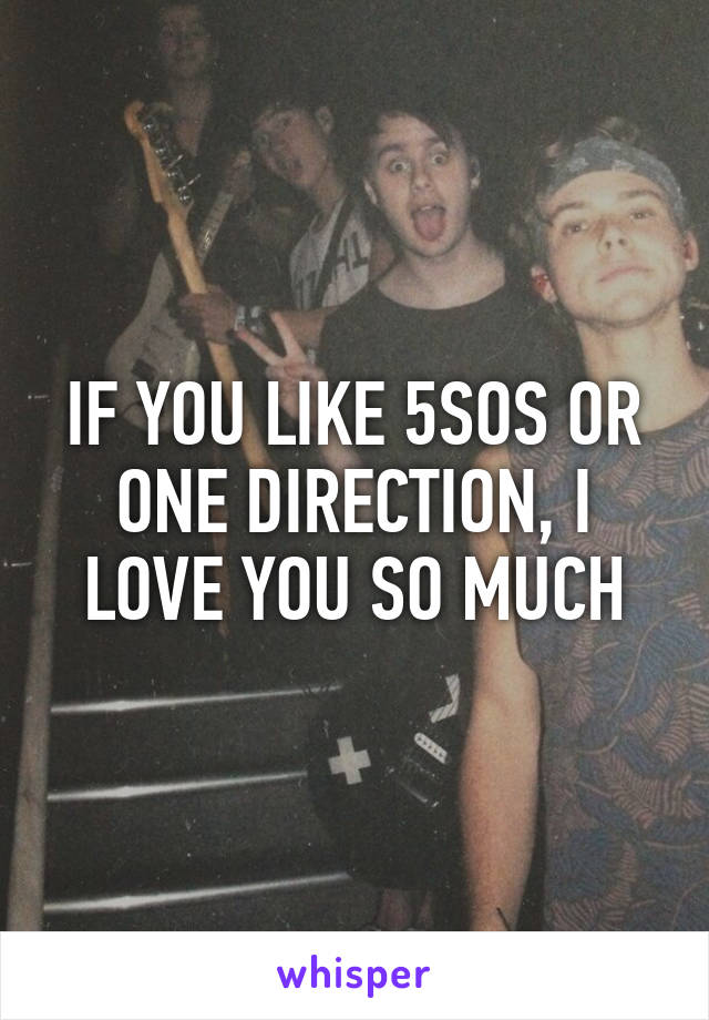 IF YOU LIKE 5SOS OR ONE DIRECTION, I LOVE YOU SO MUCH