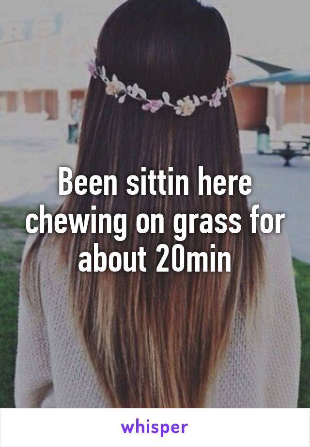 Been sittin here chewing on grass for about 20min