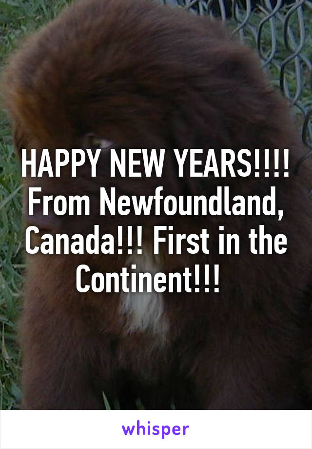 HAPPY NEW YEARS!!!! From Newfoundland, Canada!!! First in the Continent!!!  