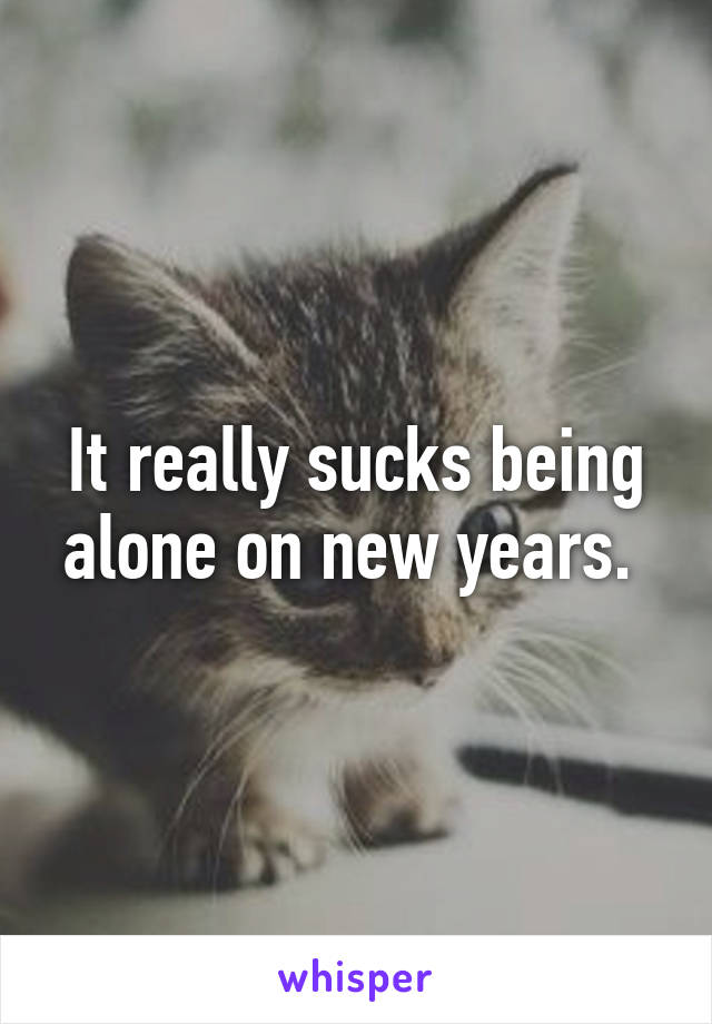 It really sucks being alone on new years. 