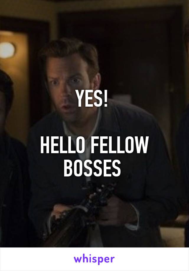 YES! 

HELLO FELLOW BOSSES 