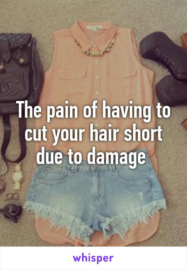 The pain of having to cut your hair short due to damage 