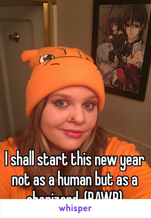 I shall start this new year not as a human but as a charizard. (RAWR) 