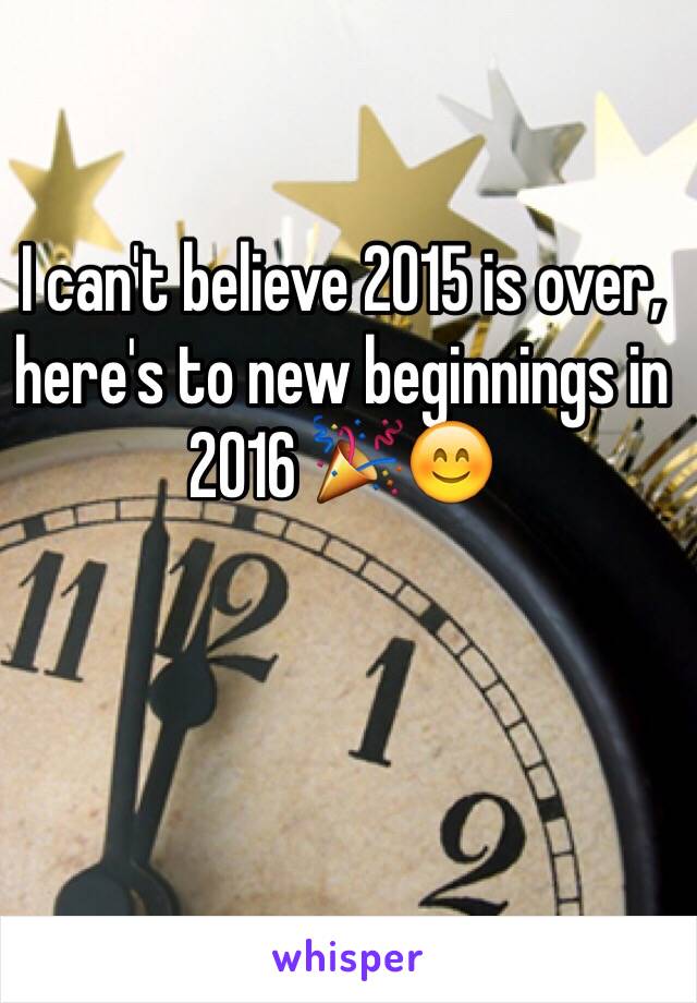 I can't believe 2015 is over, here's to new beginnings in 2016 🎉😊