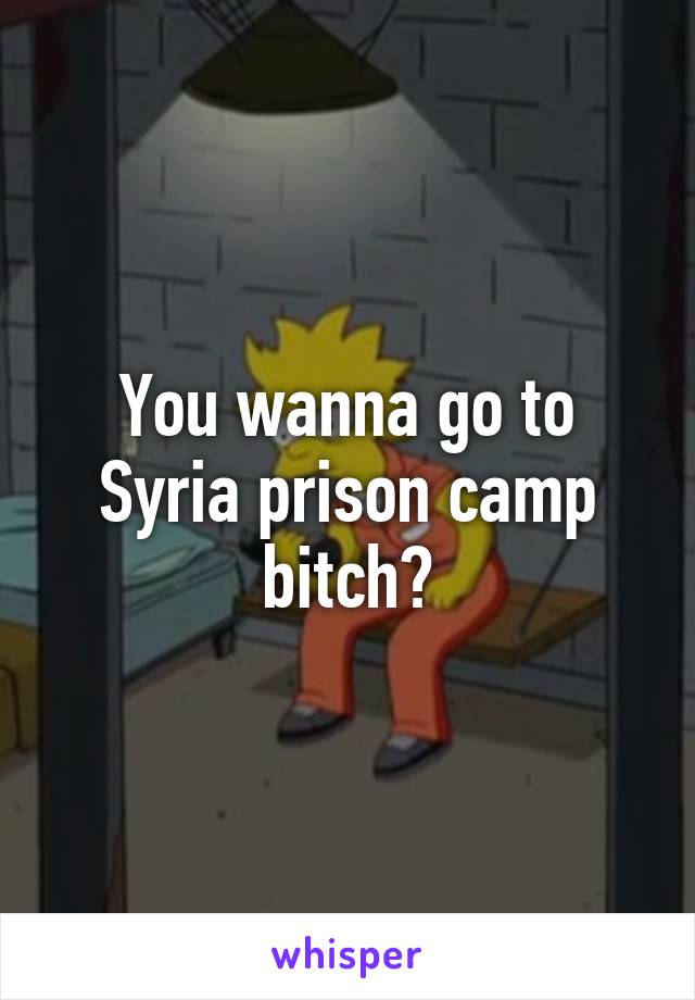 You wanna go to Syria prison camp bitch?