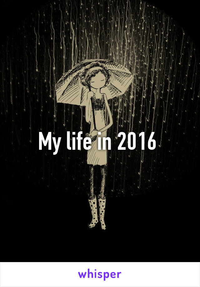 My life in 2016 