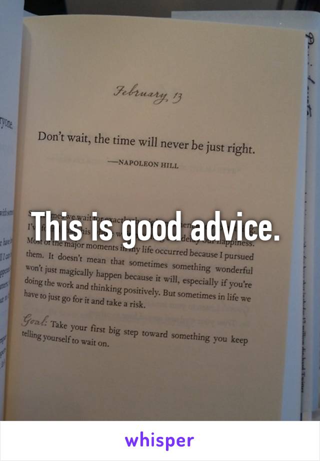 This is good advice. 