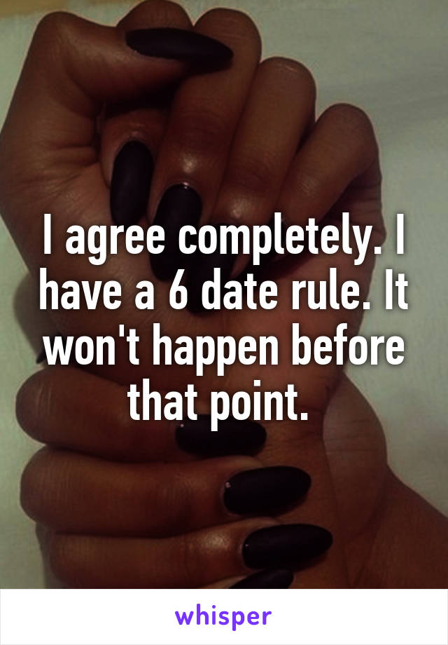 I agree completely. I have a 6 date rule. It won't happen before that point. 