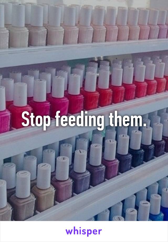 Stop feeding them.