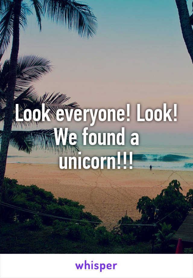 Look everyone! Look!
We found a unicorn!!!