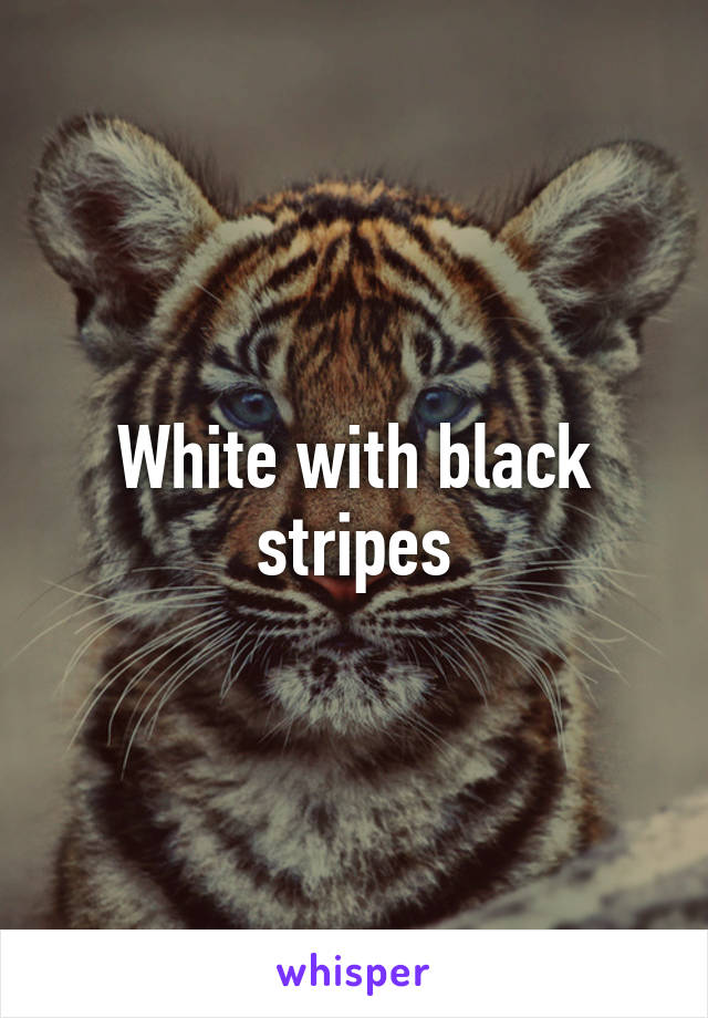 White with black stripes