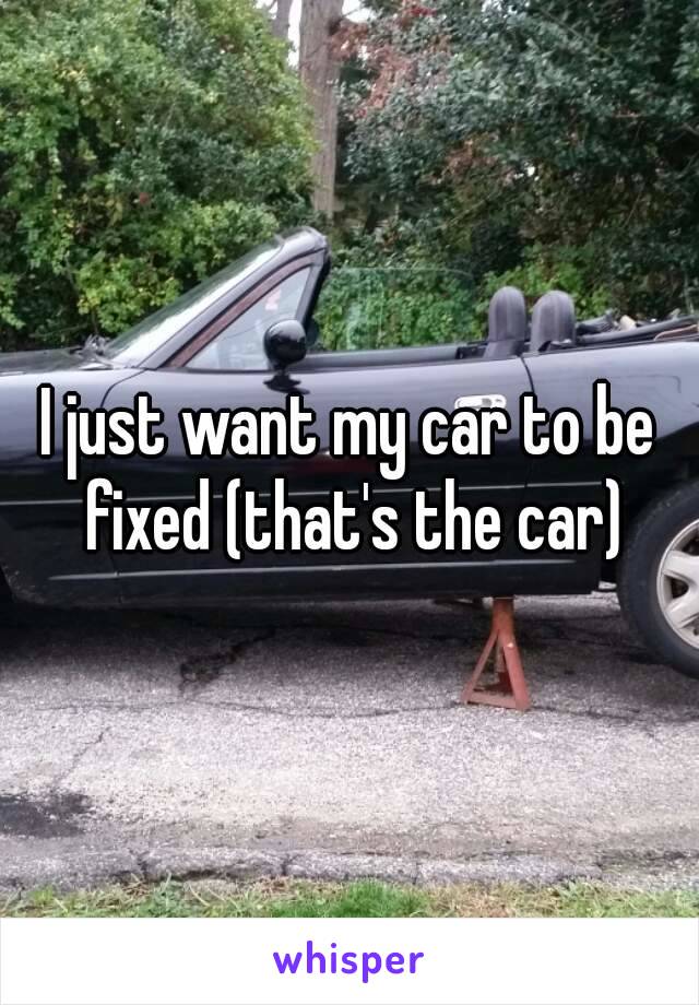 I just want my car to be fixed (that's the car)