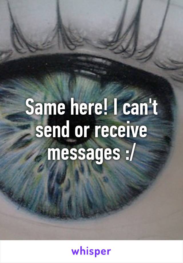 Same here! I can't send or receive messages :/