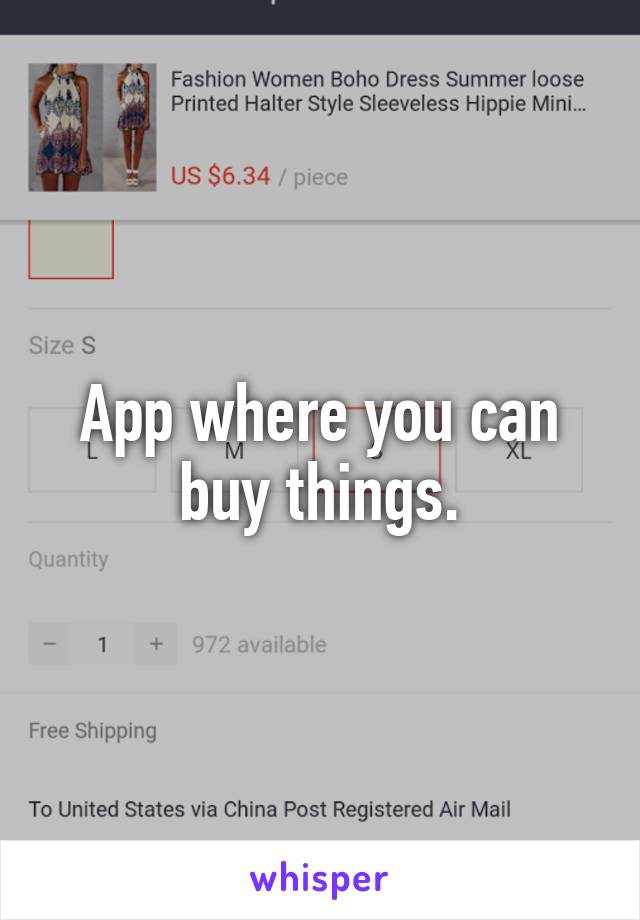 App where you can buy things.