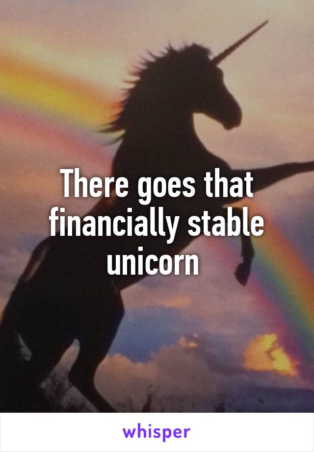 There goes that financially stable unicorn 