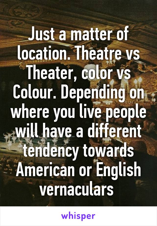 Just a matter of location. Theatre vs Theater, color vs Colour. Depending on where you live people will have a different tendency towards American or English vernaculars 