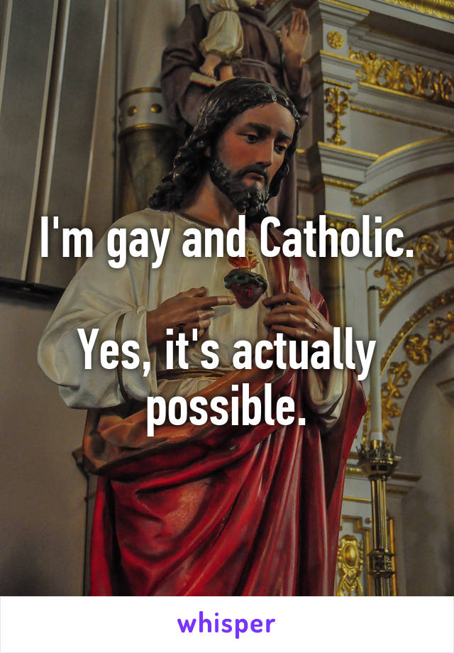 I'm gay and Catholic.

Yes, it's actually possible.