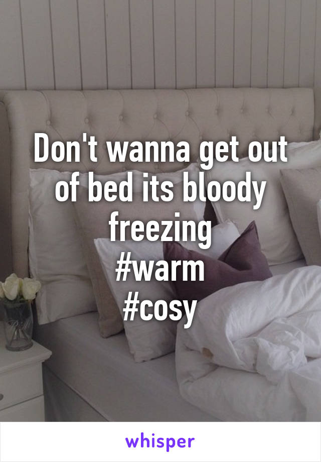 Don't wanna get out of bed its bloody freezing
#warm
#cosy