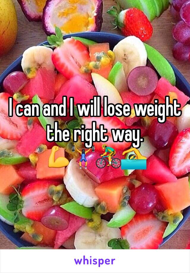 I can and I will lose weight the right way. 
💪🏋🚴🏊