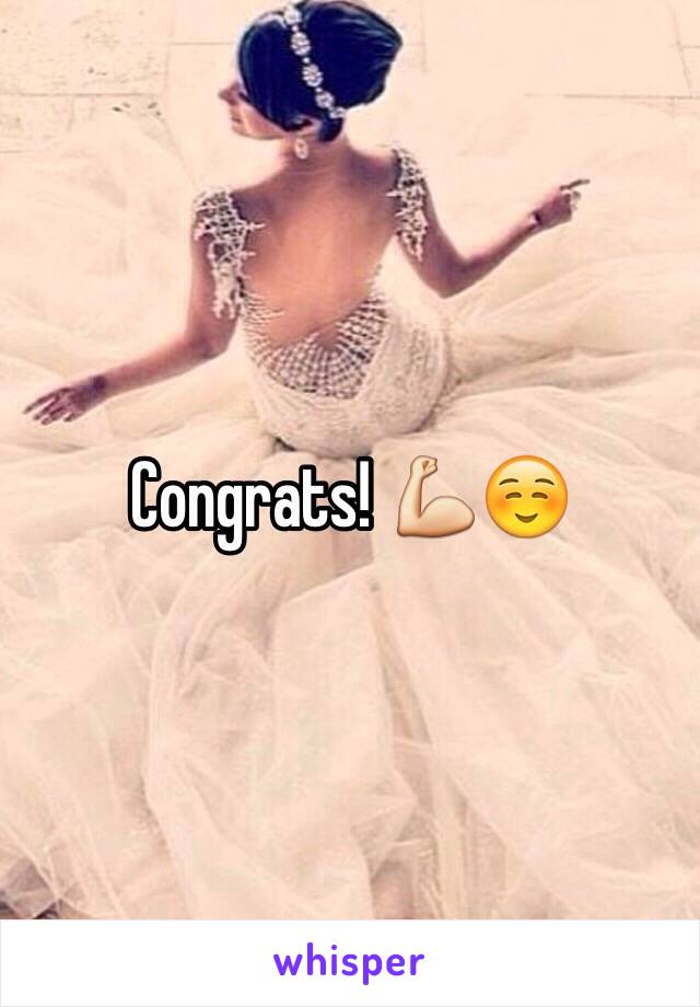 Congrats! 💪☺️