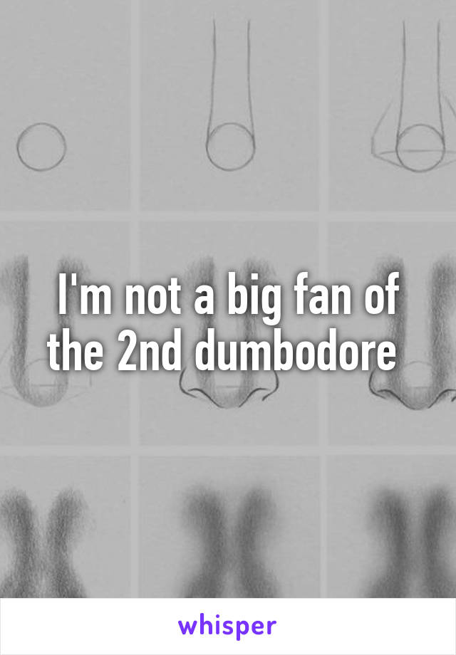 I'm not a big fan of the 2nd dumbodore 