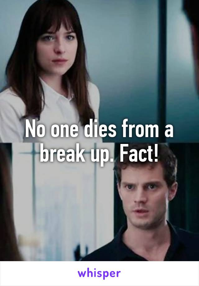 No one dies from a break up. Fact!