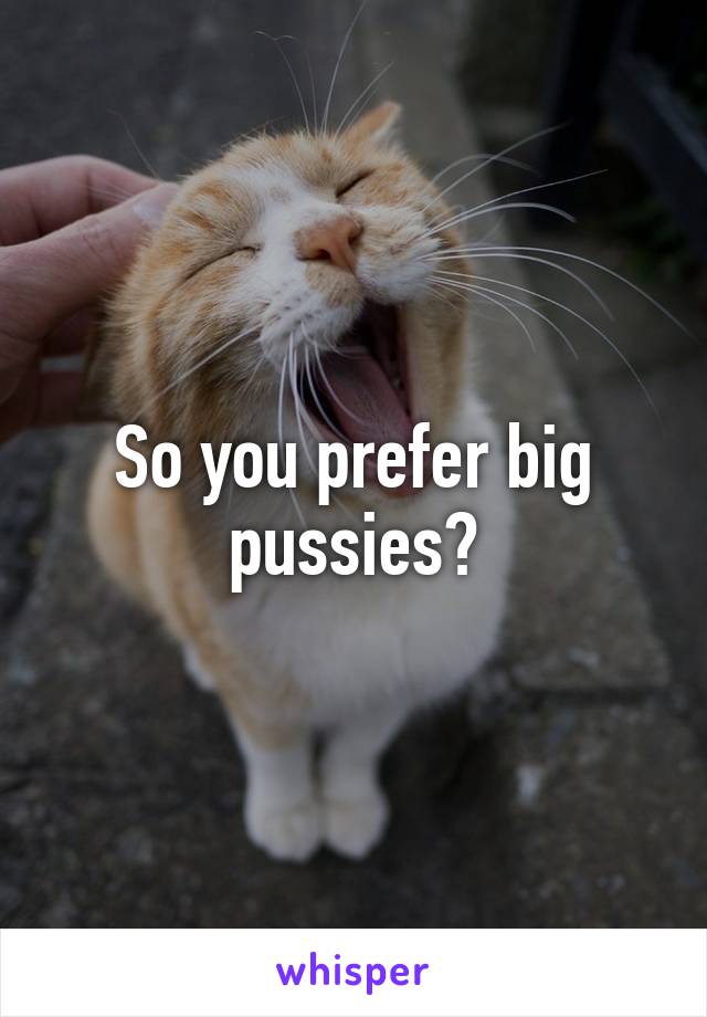 So you prefer big pussies?
