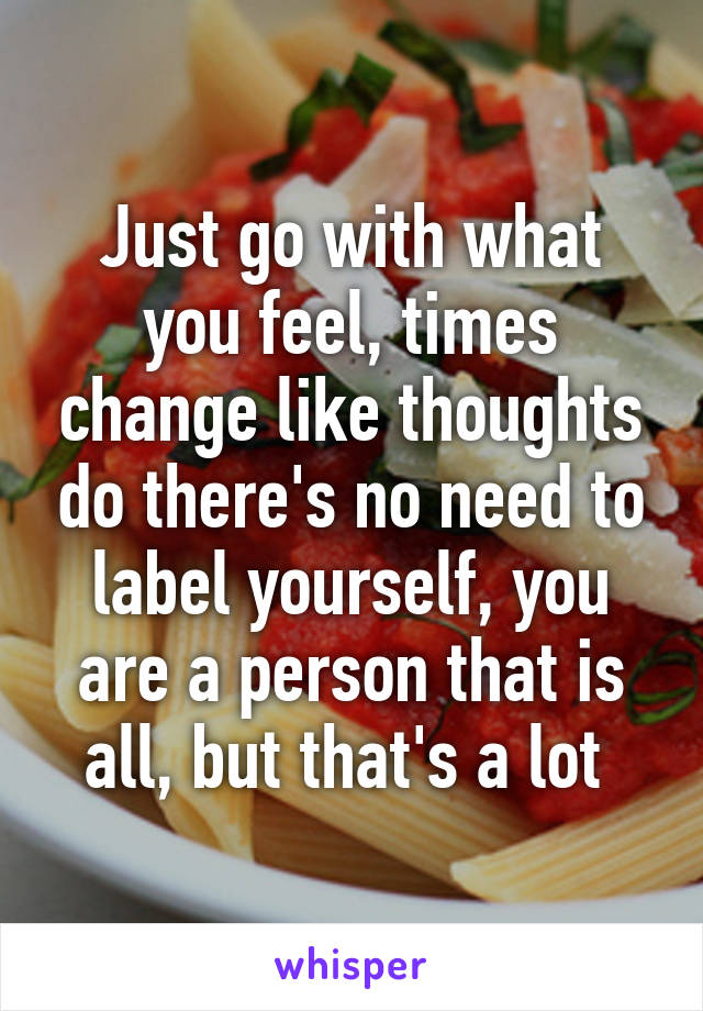 Just go with what you feel, times change like thoughts do there's no need to label yourself, you are a person that is all, but that's a lot 