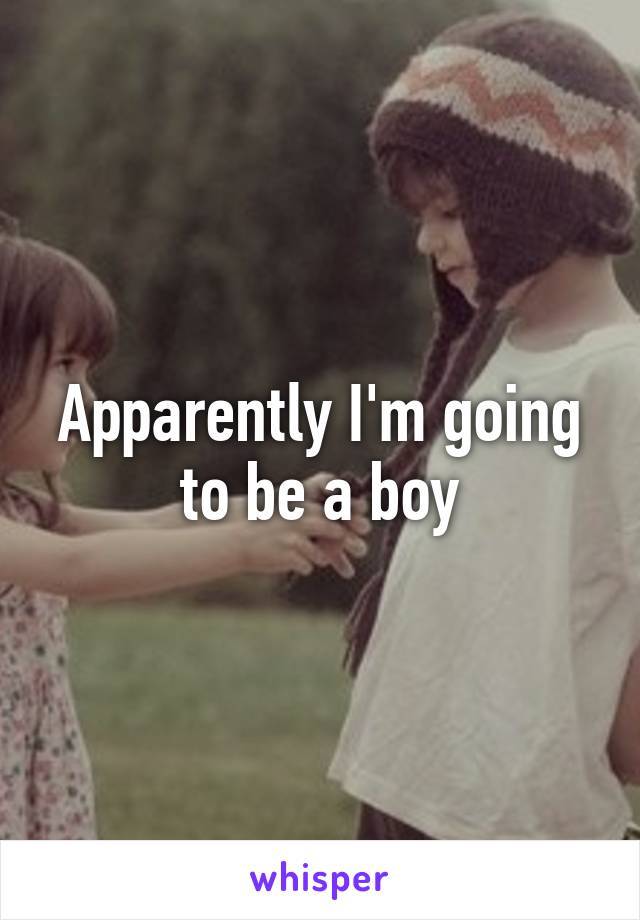 Apparently I'm going to be a boy