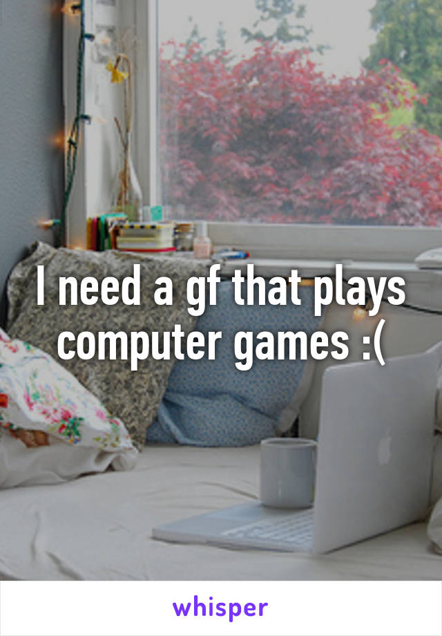 I need a gf that plays computer games :(