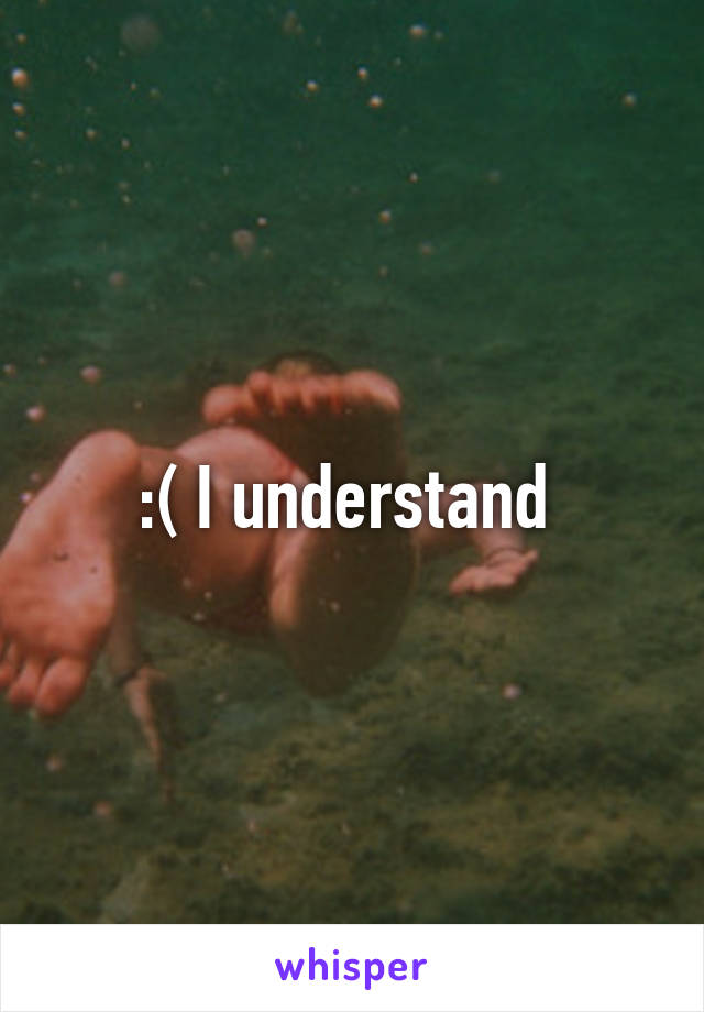 :( I understand 