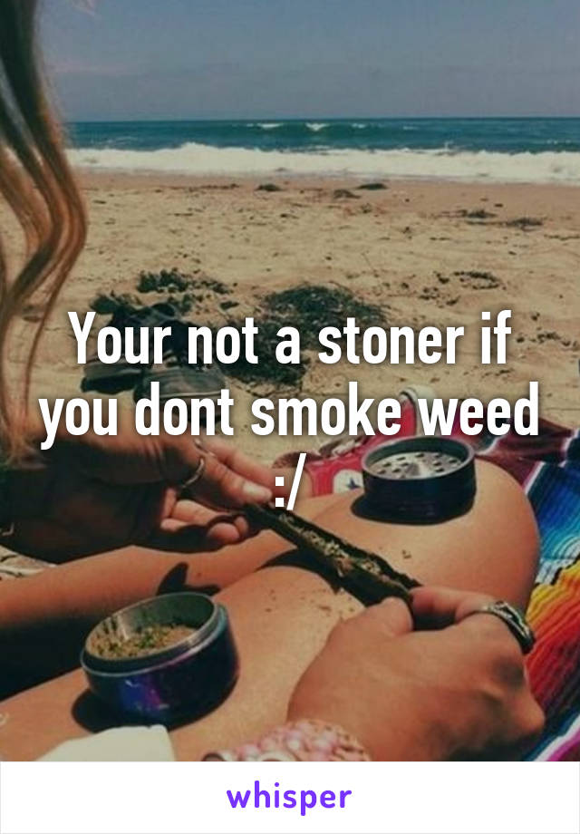 Your not a stoner if you dont smoke weed :/