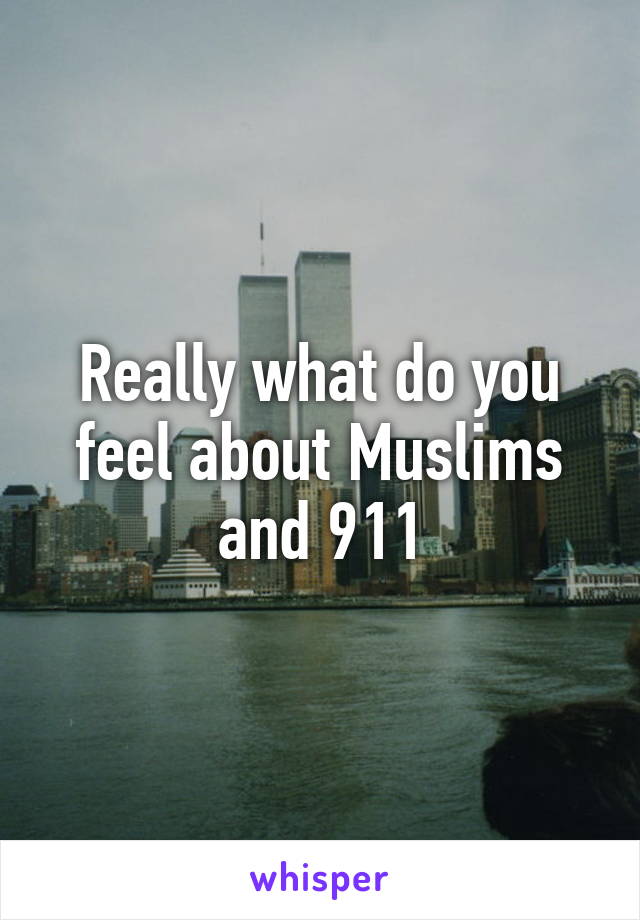 Really what do you feel about Muslims and 911