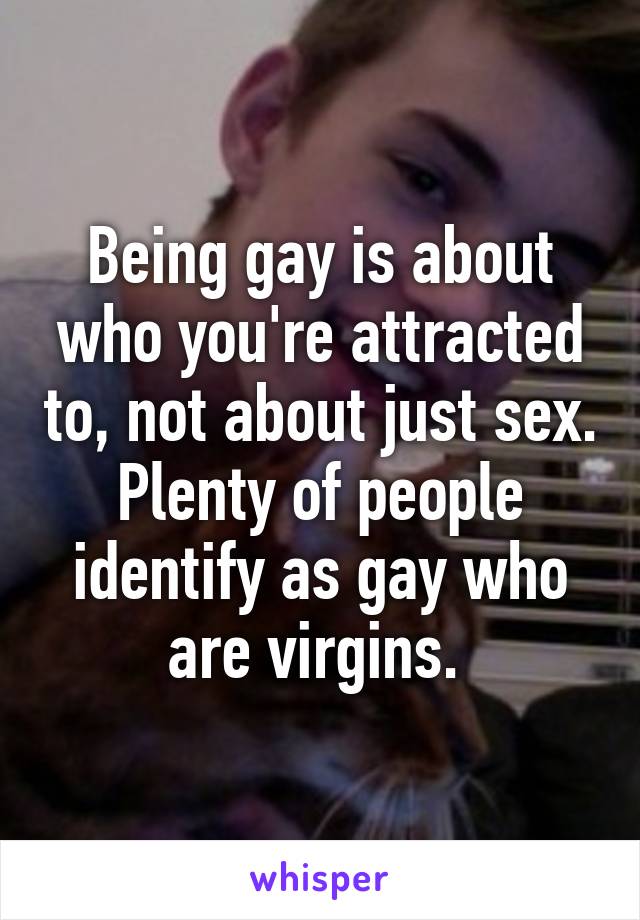 Being gay is about who you're attracted to, not about just sex. Plenty of people identify as gay who are virgins. 