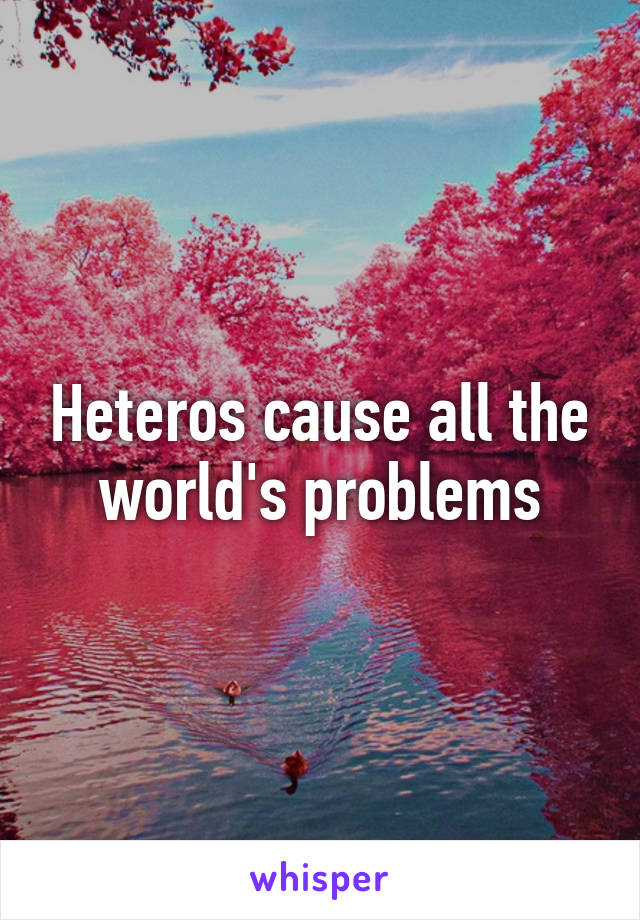 Heteros cause all the world's problems