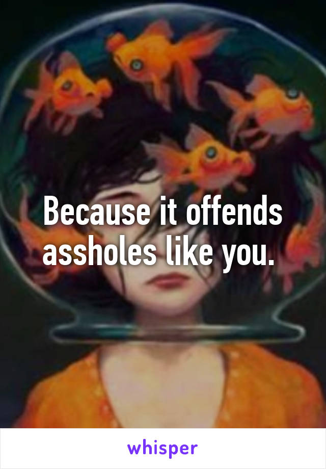 Because it offends assholes like you. 