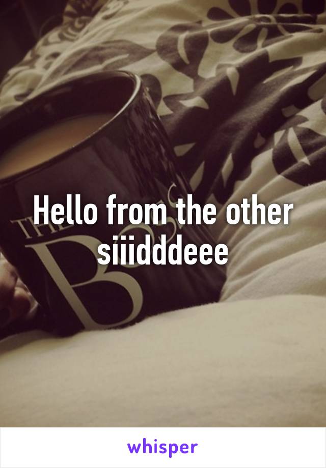 Hello from the other siiidddeee