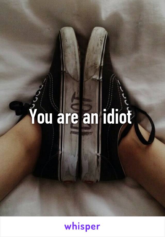 You are an idiot 