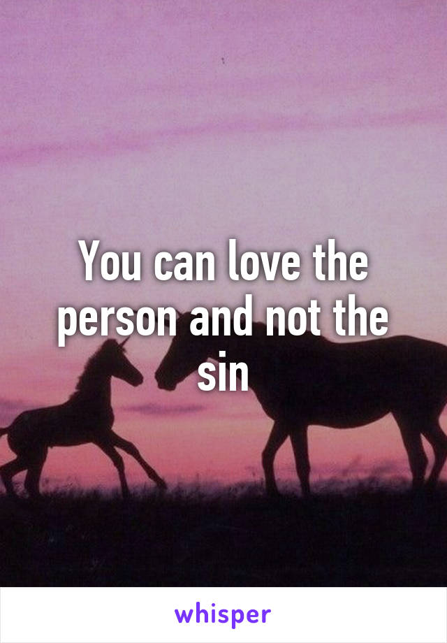 You can love the person and not the sin