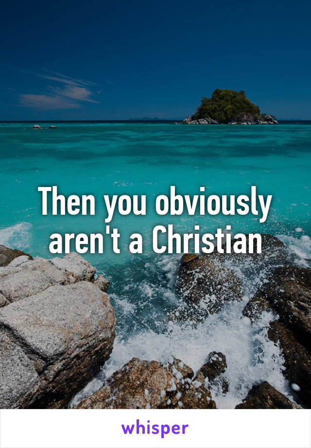 Then you obviously aren't a Christian